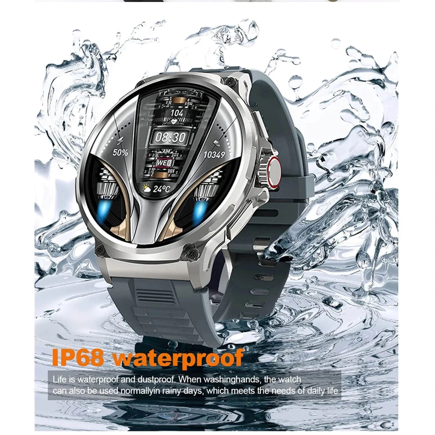 Smartwatch Microwear V69 - Grey Silicone