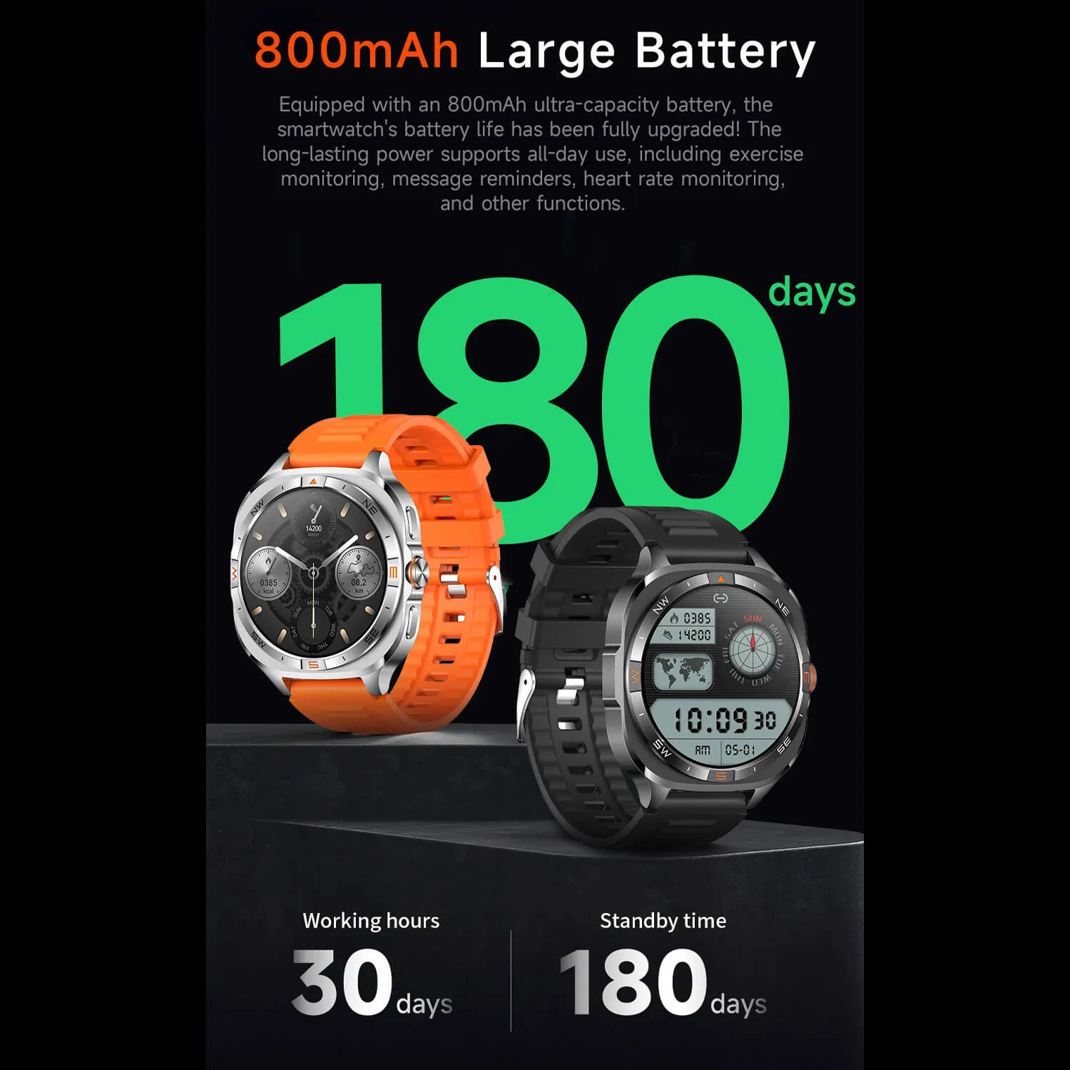 Smartwatch Microwear G400 - Brown Silicone