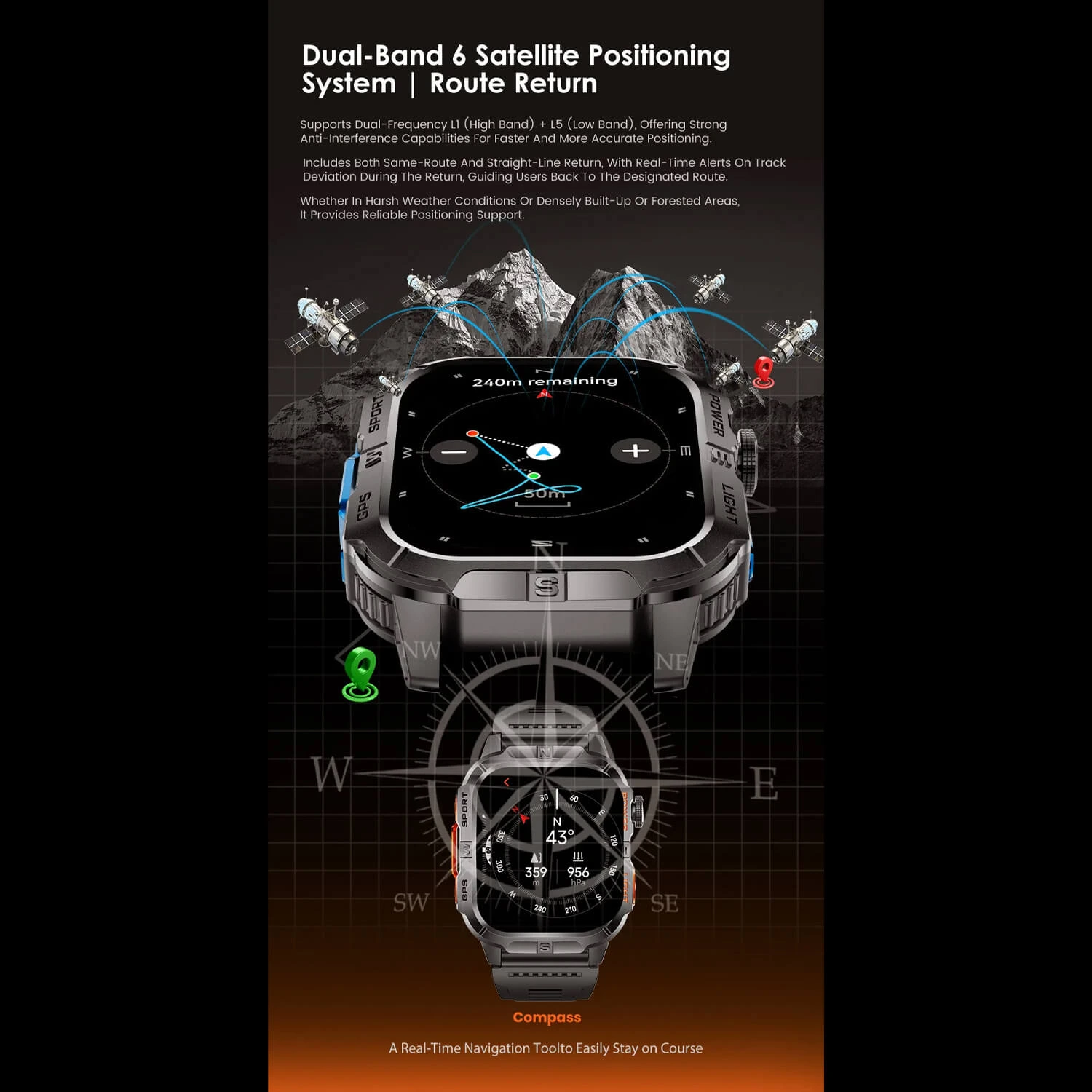 Smartwatch Microwear GTH3 - Blue