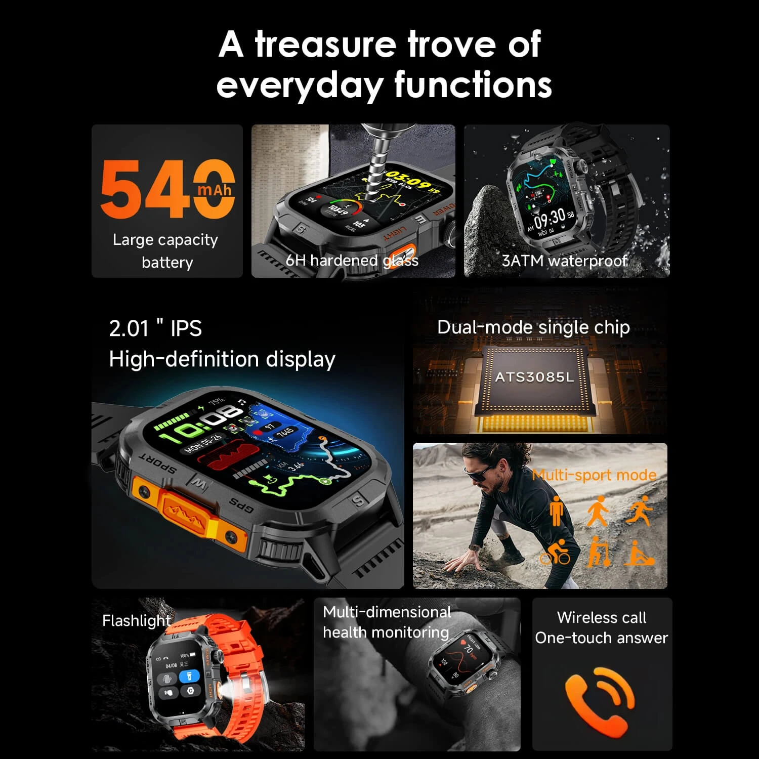 Smartwatch Microwear GTH3 - Blue