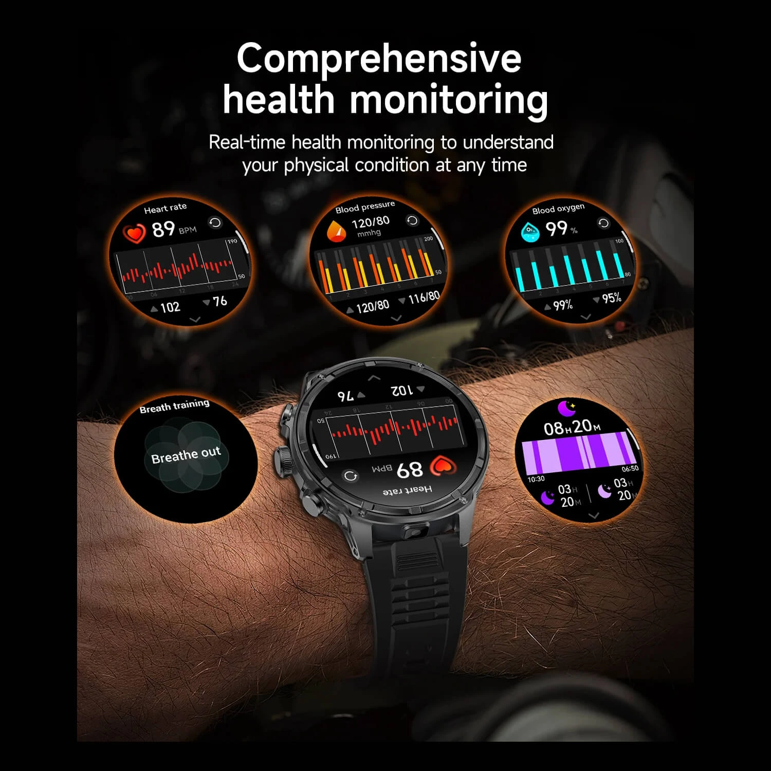 Smartwatch Microwear V99 - Silver Steel
