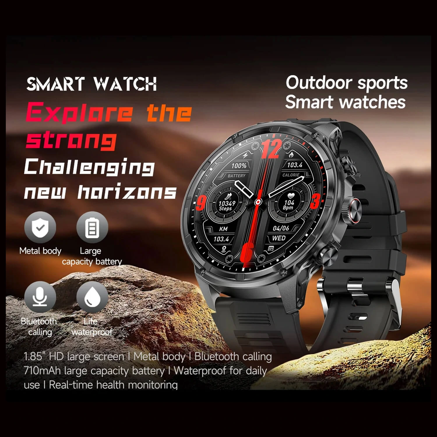 Smartwatch Microwear V99 - Silver Steel