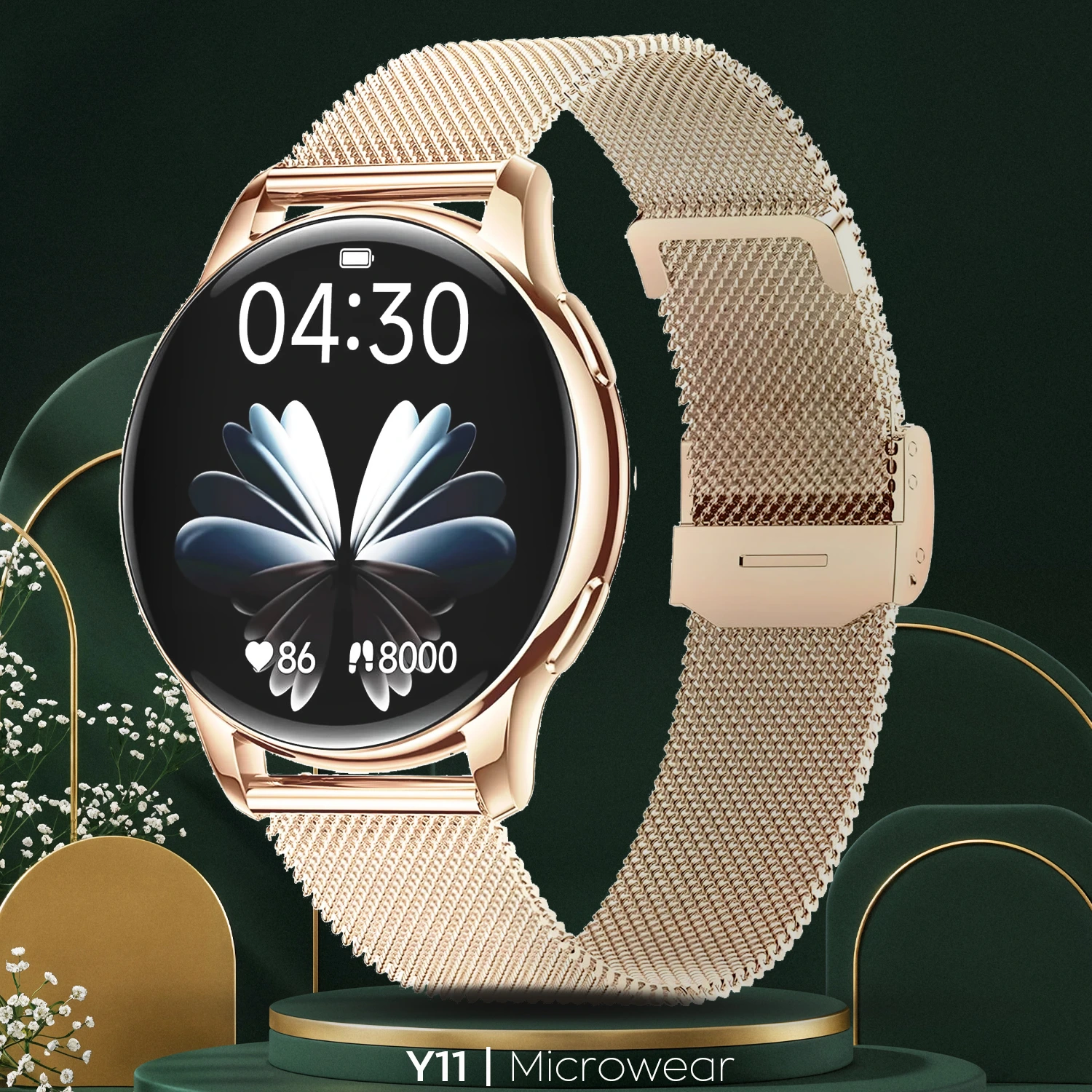 Smartwatch Microwear Y11 - Gold Steel