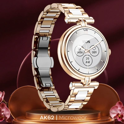 Smartwatch Microwear AK62 - Gold Steel