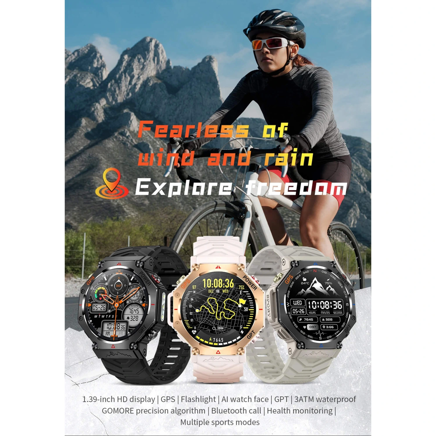 Smartwatch Microwear KC91 - Pink Silicone
