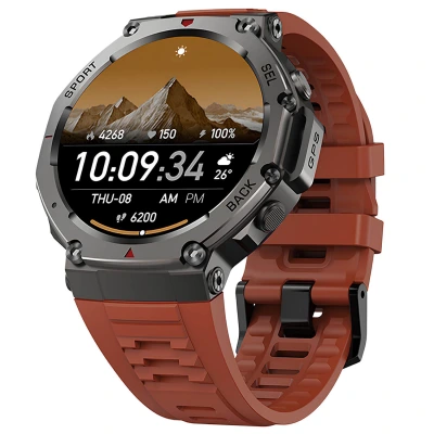 Smartwatch Microwear DM58 GPS - Red Ceramic Silicone