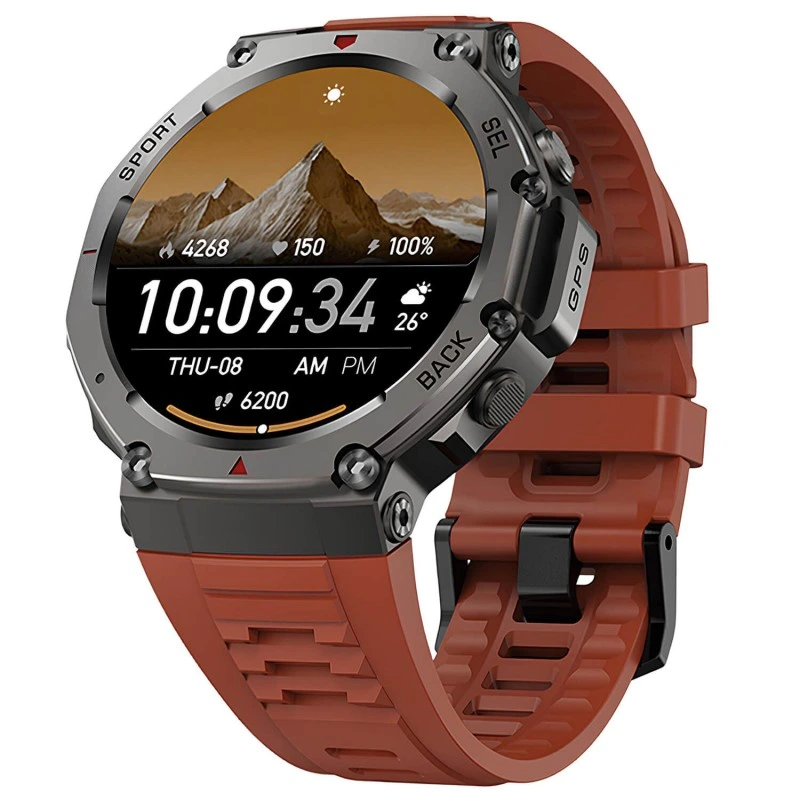 Smartwatch Microwear DM58 GPS - Red Ceramic Silicone
