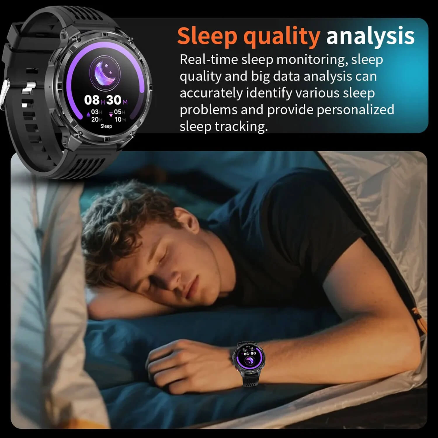 Smartwatch Microwear HT33- Blue Camo Silicone