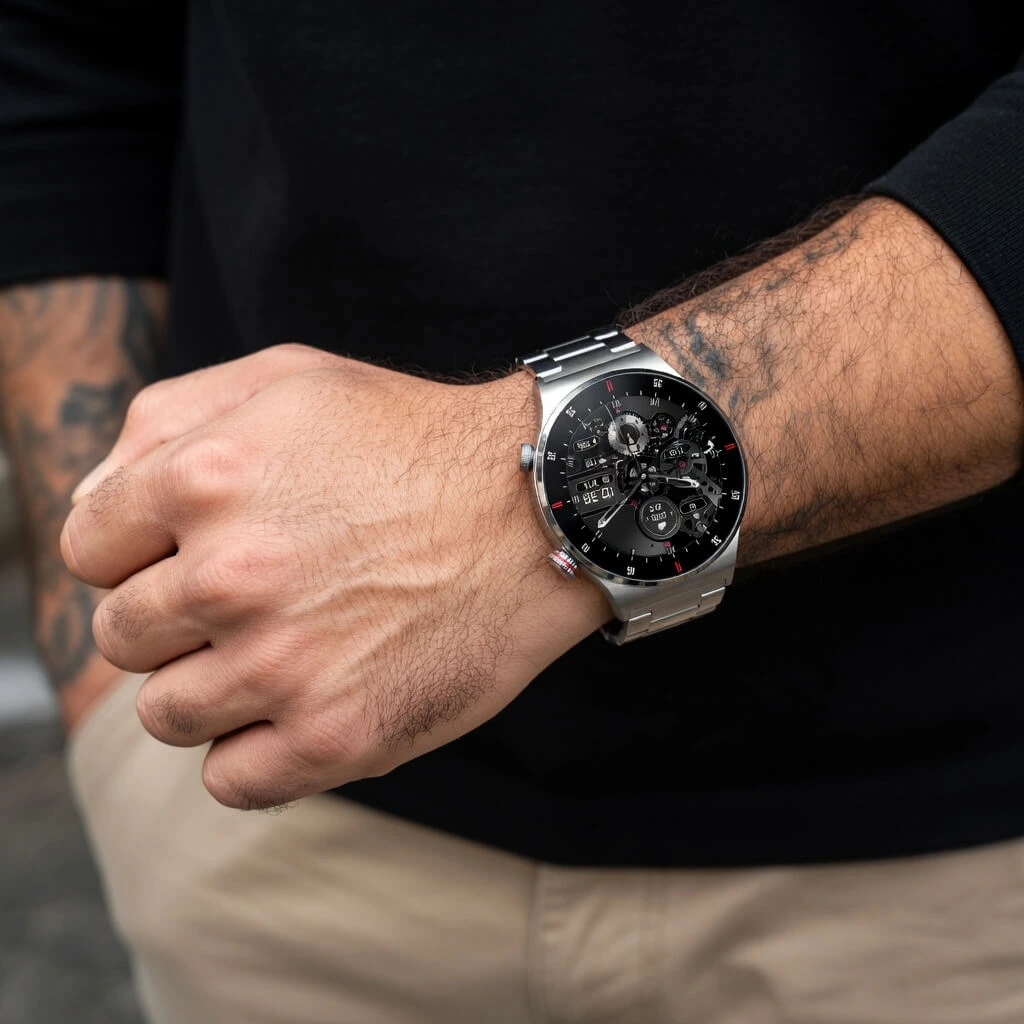 Smartwatch Microwear QW33 - Steel Silver