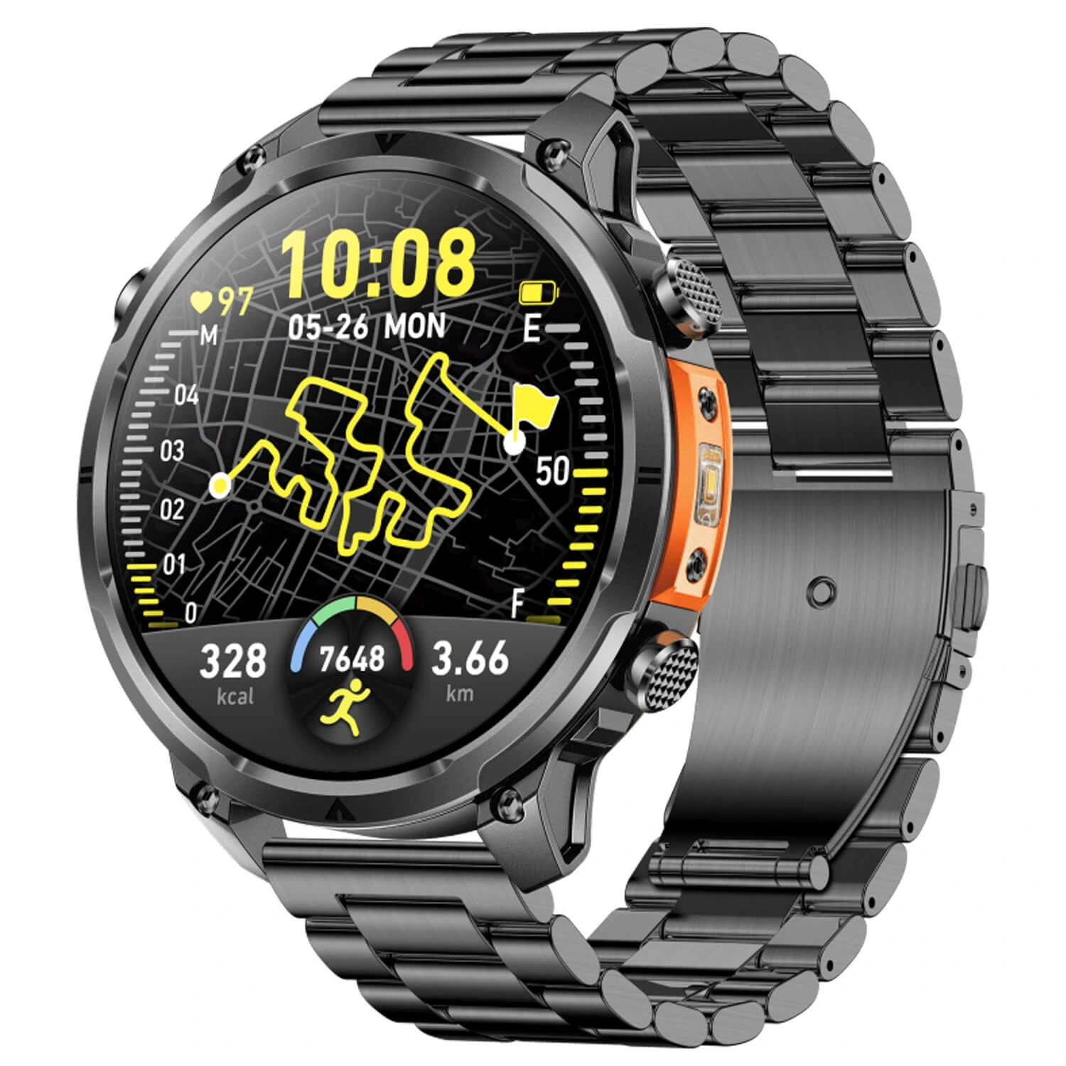 Smartwatch Microwear MK100 - Black Steel