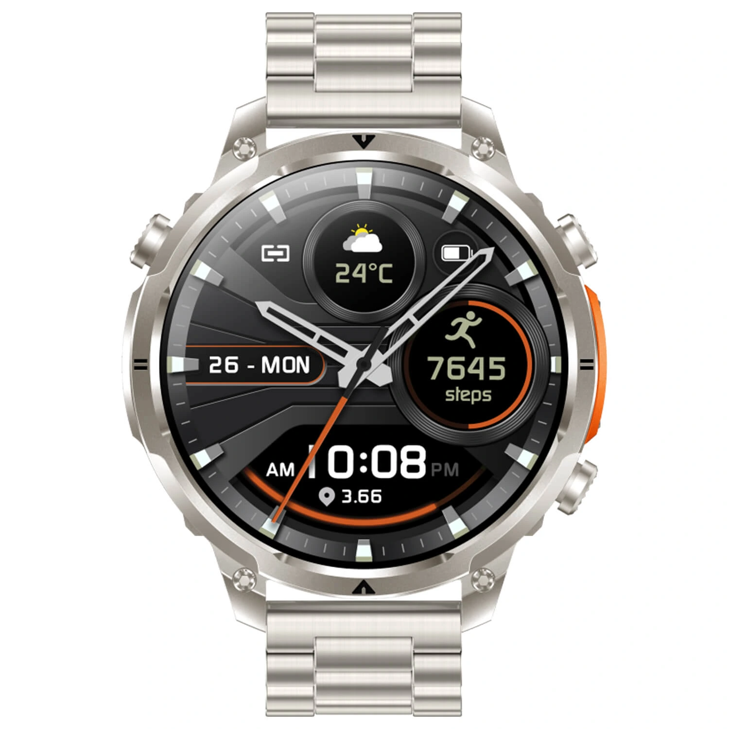 Smartwatch Microwear MK100 - Silver Steel