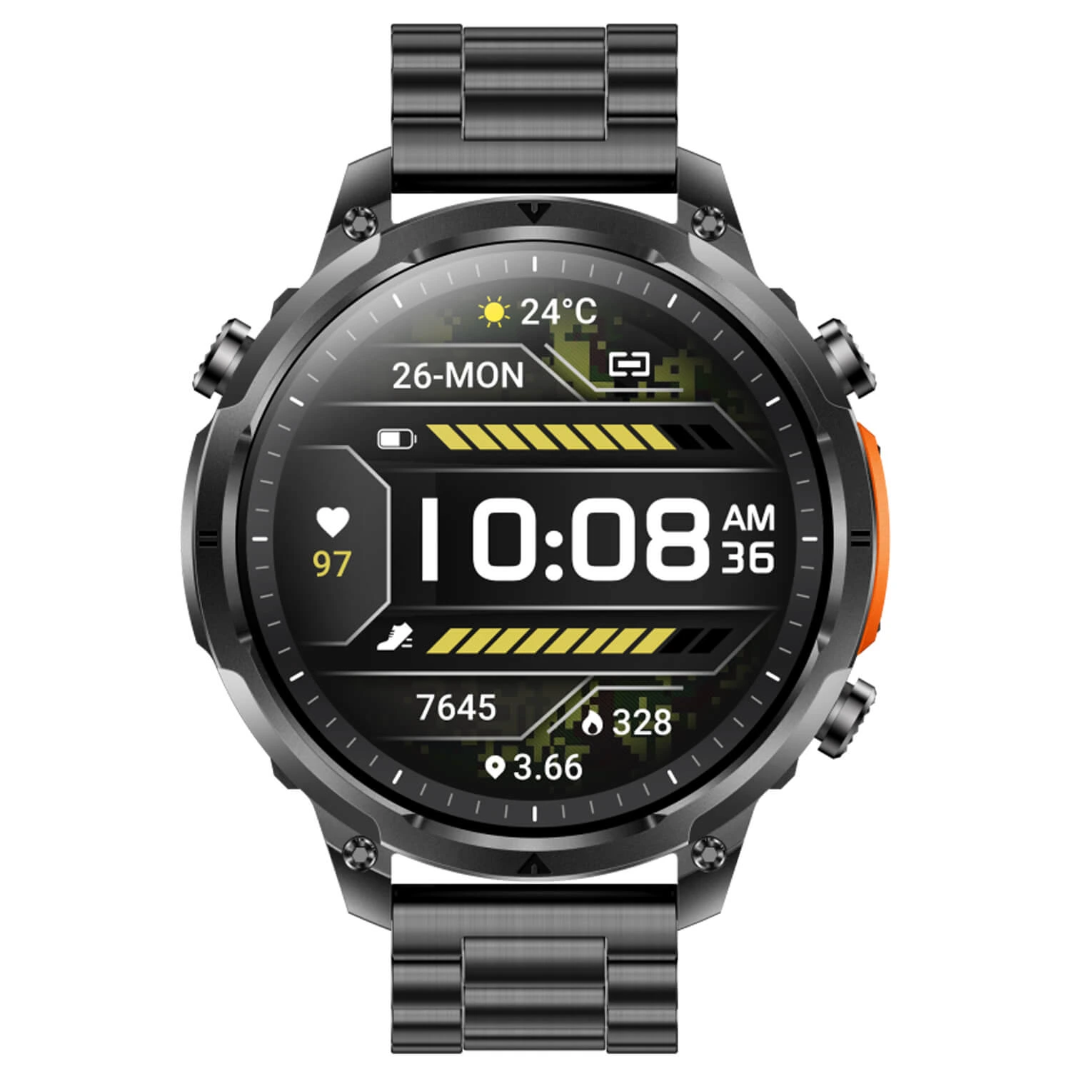 Smartwatch Microwear MK100 - Black Steel