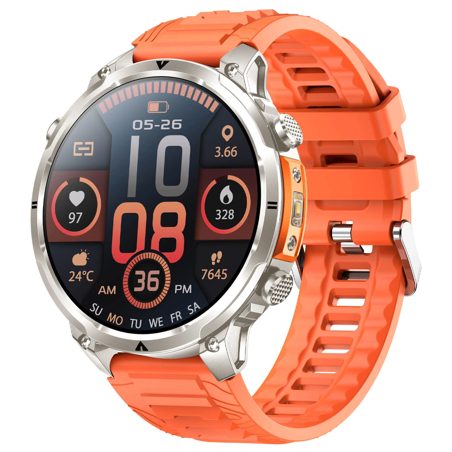 Smartwatch Microwear MK100 - Orange Silicone