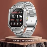 Smartwatch Microwear AK86 - Silver Steel