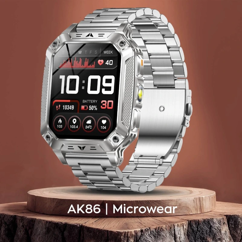 Smartwatch Microwear AK86 - Silver Steel