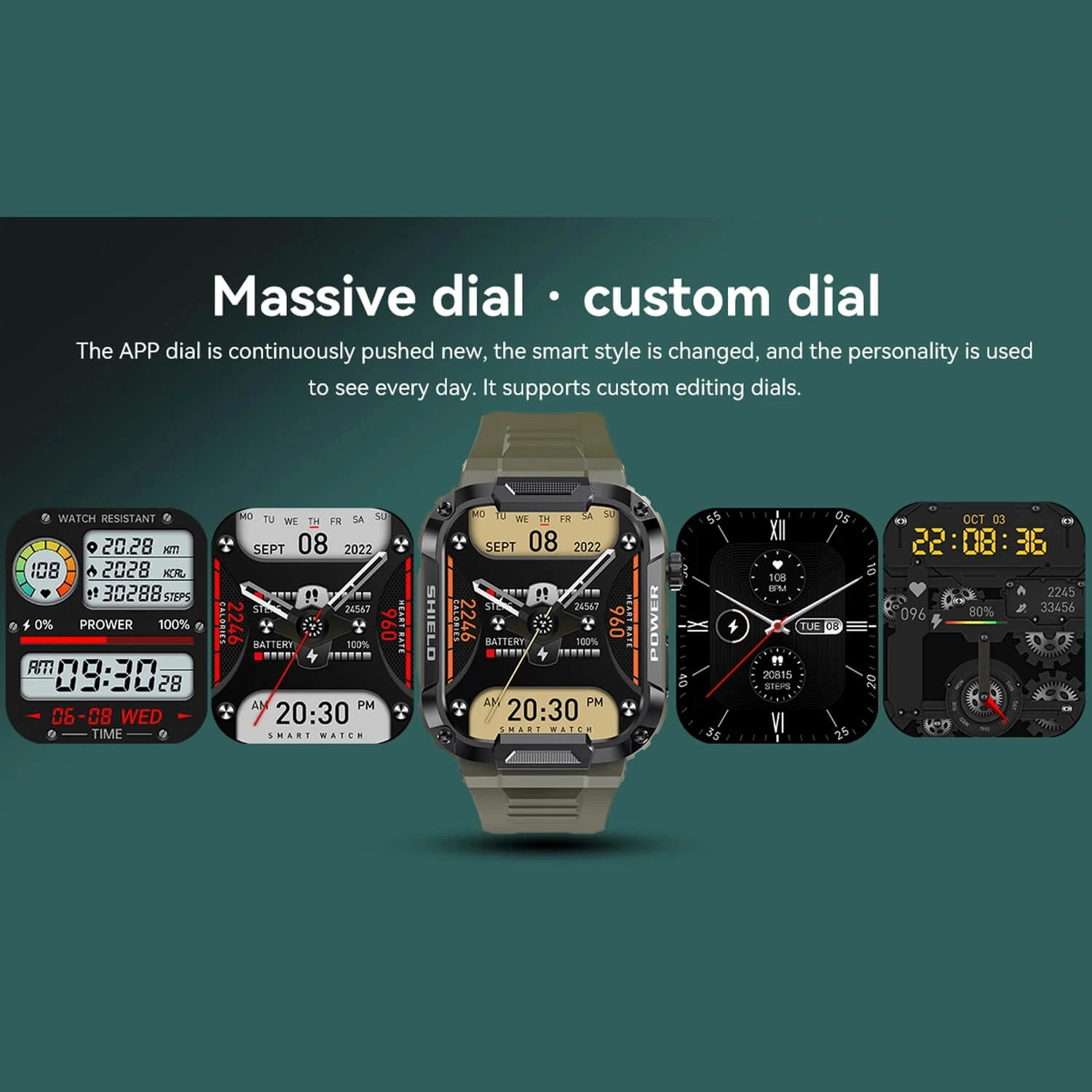 Smartwatch Microwear  MK66- Green Silicone