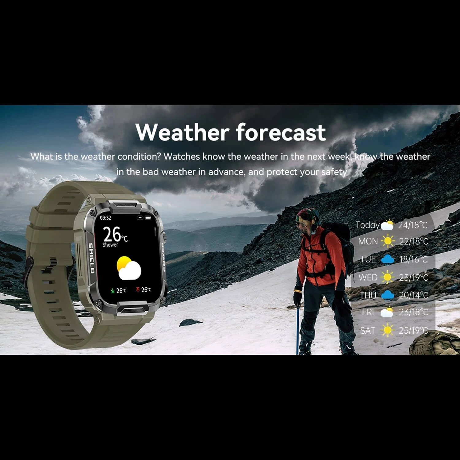 Smartwatch Microwear  MK66- Green Silicone