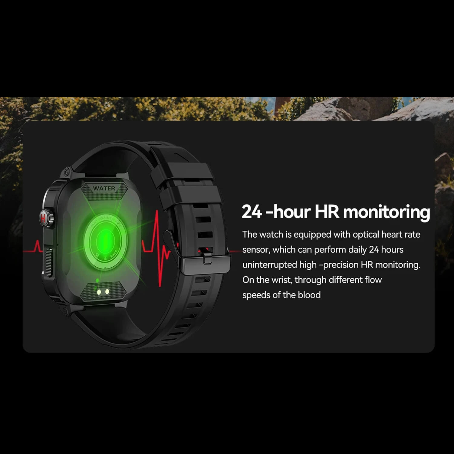 Smartwatch Microwear  MK66- Green Silicone