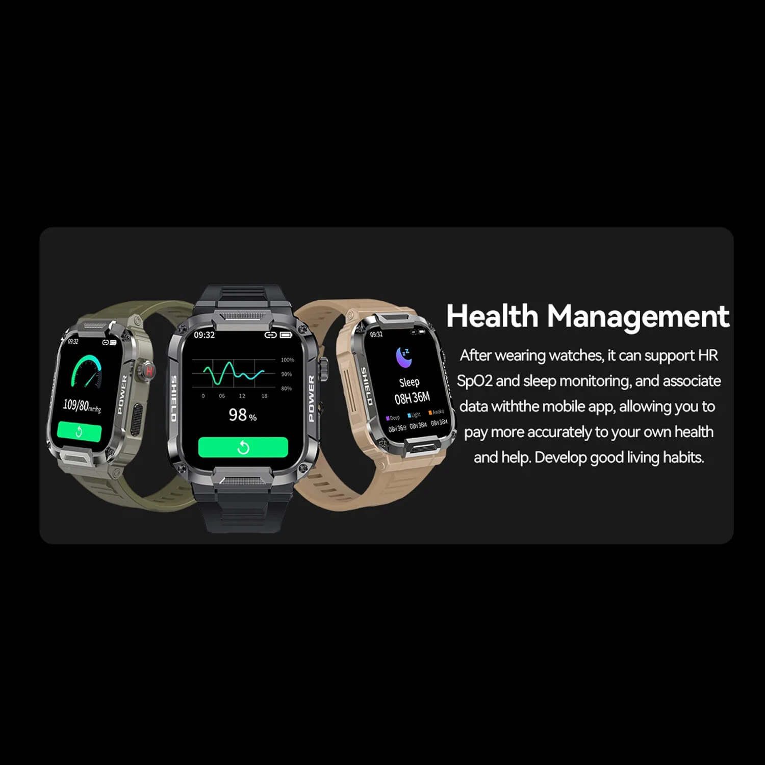 Smartwatch Microwear  MK66- Green Silicone