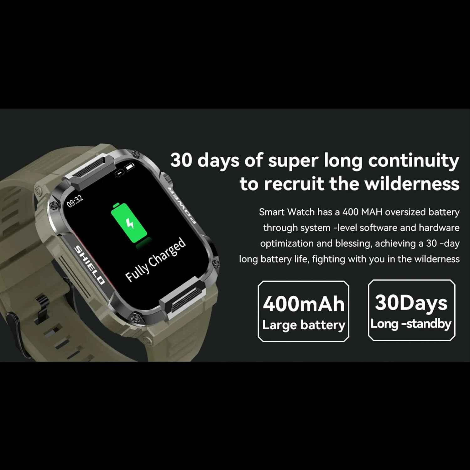Smartwatch Microwear  MK66- Green Silicone