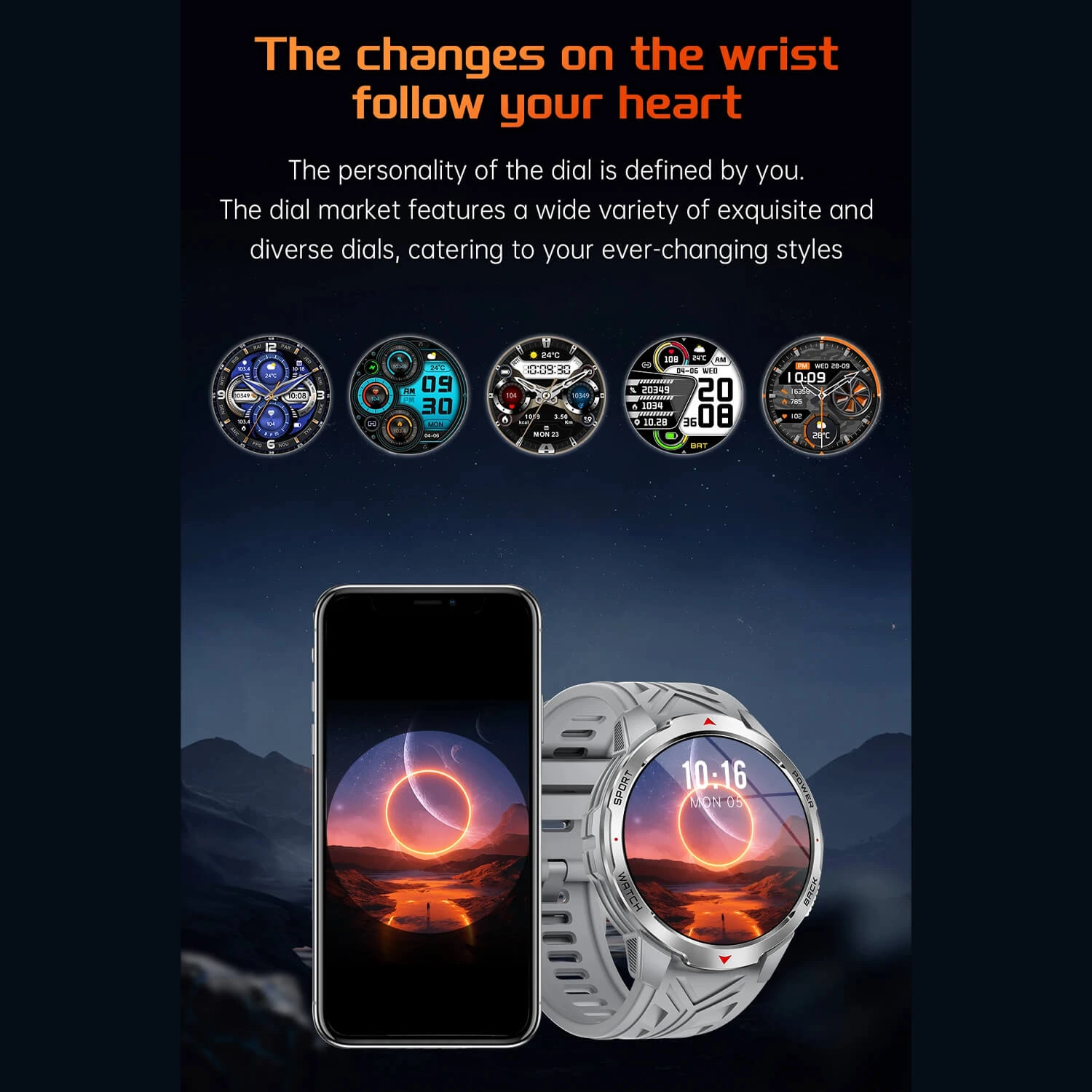 Smartwatch Microwear KT88 - Black Silicone