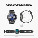 Smartwatch Microwear KT88 - Black Silicone