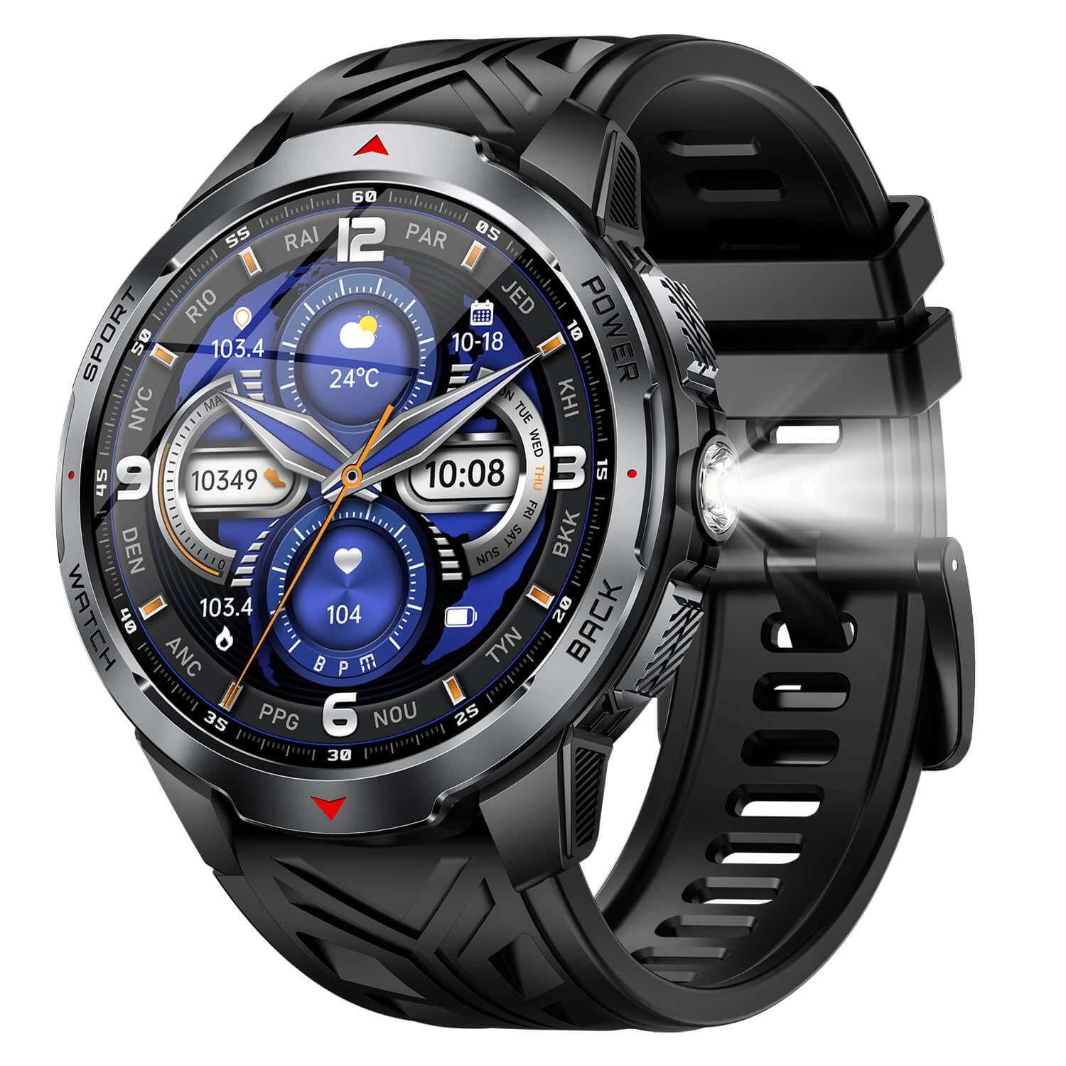 Smartwatch Microwear KT88 - Black Silicone