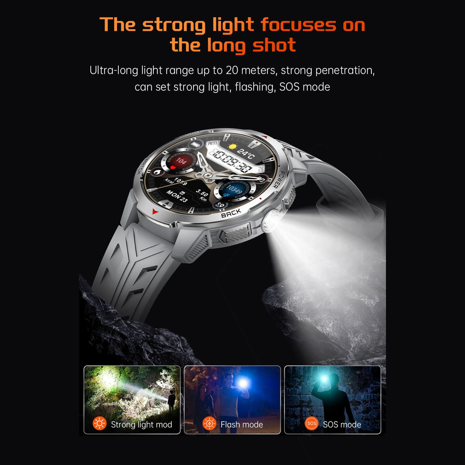Smartwatch Microwear KT88 - Black Silicone