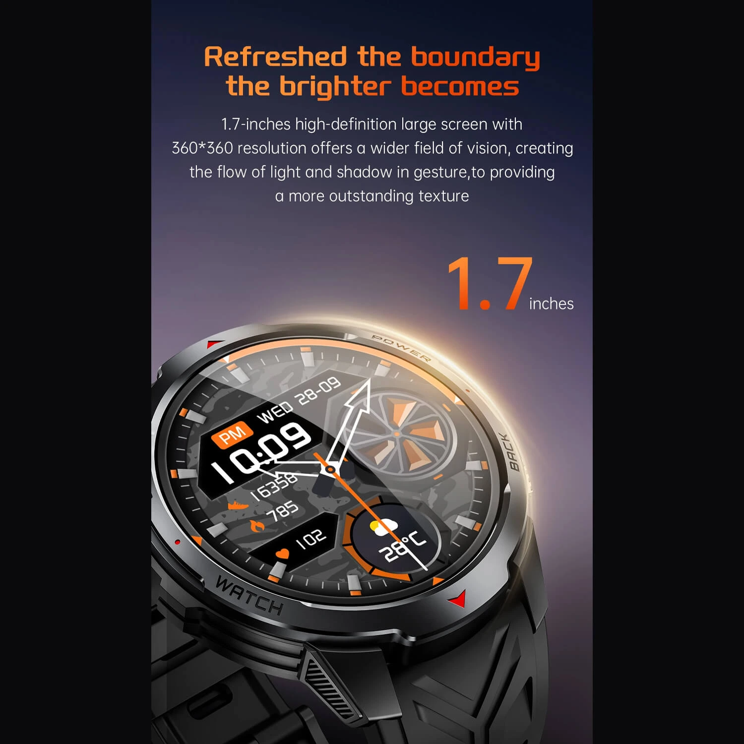 Smartwatch Microwear KT88 - Black Silicone
