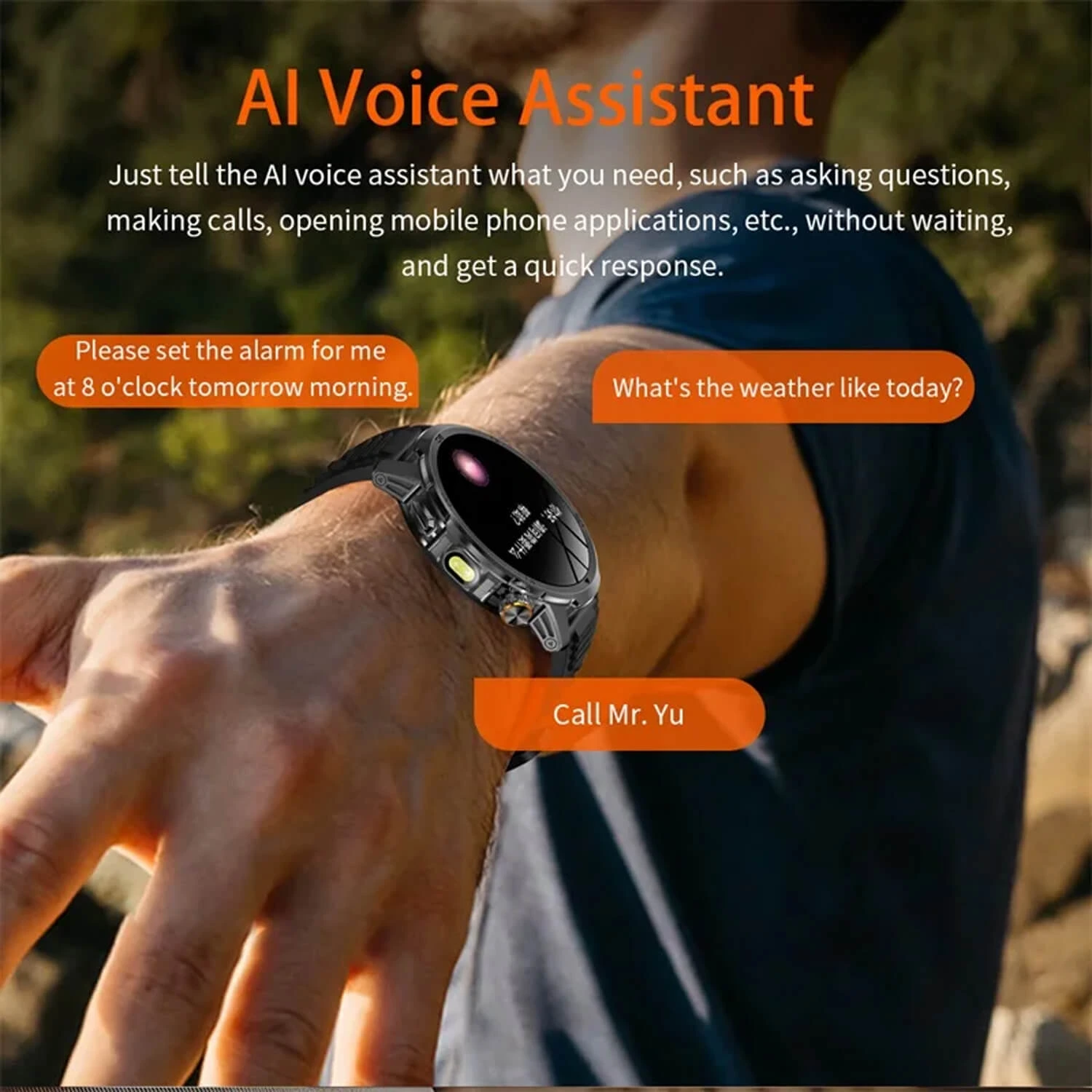 Smartwatch Microwear AK95 - Black Steel