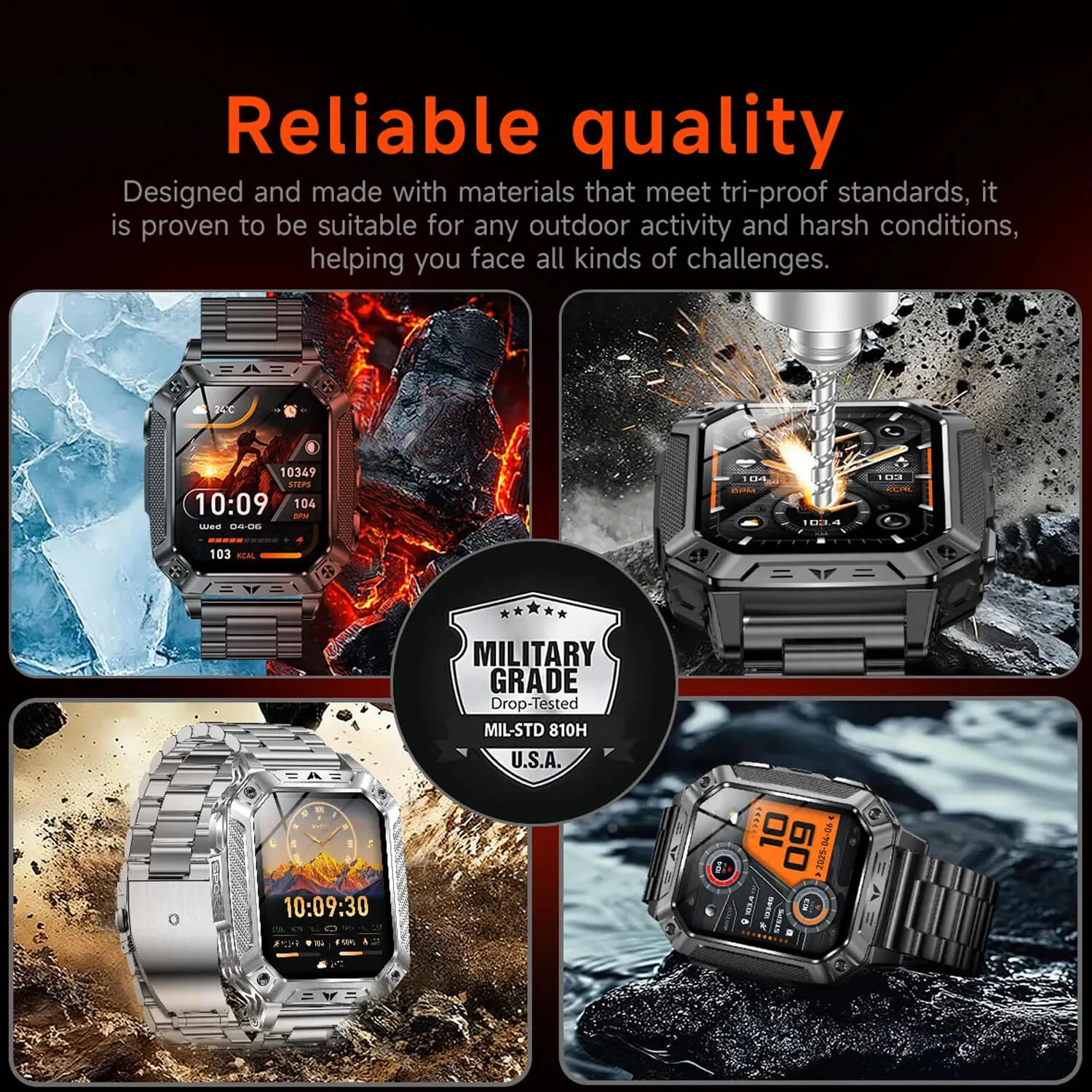 Smartwatch Microwear AK86 - Grey Silicone