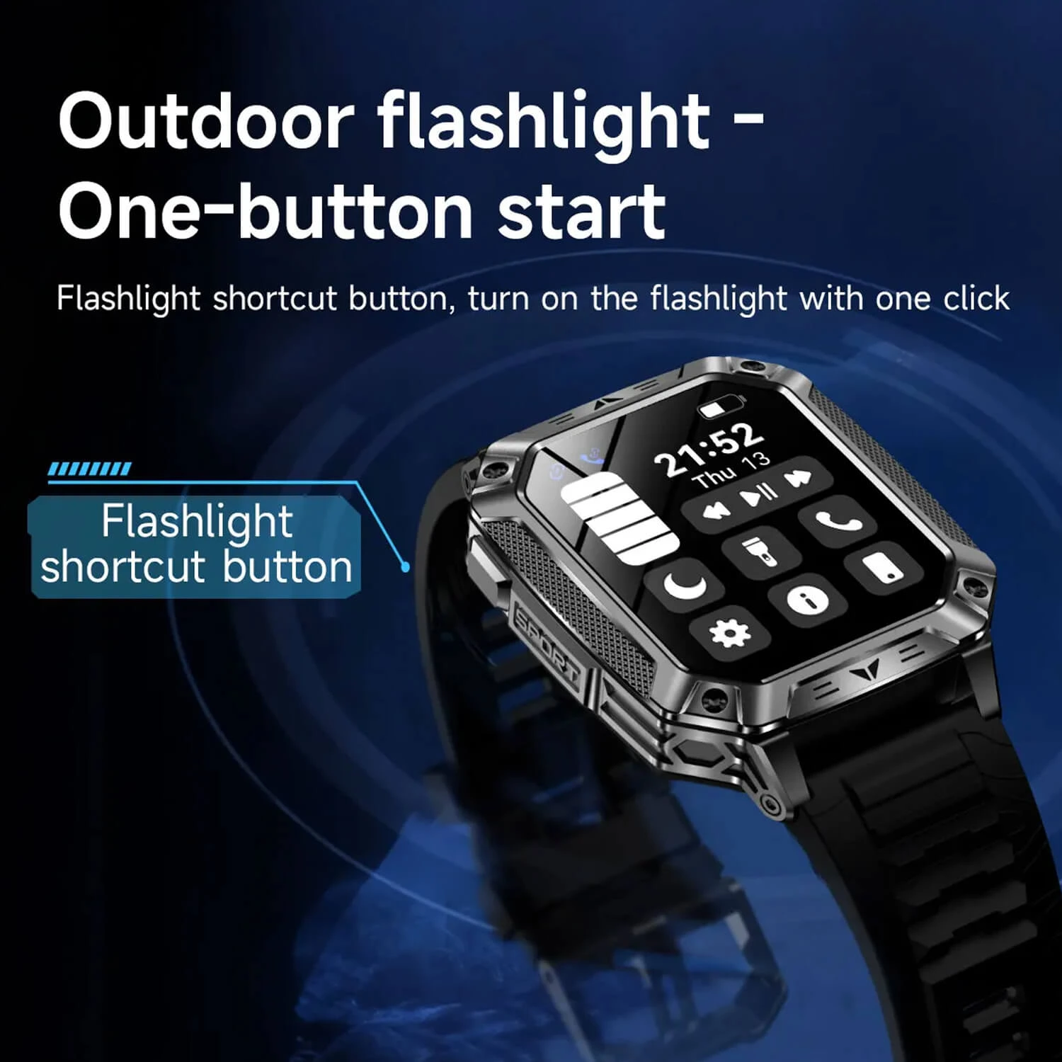 Smartwatch Microwear AK86 - Grey Silicone