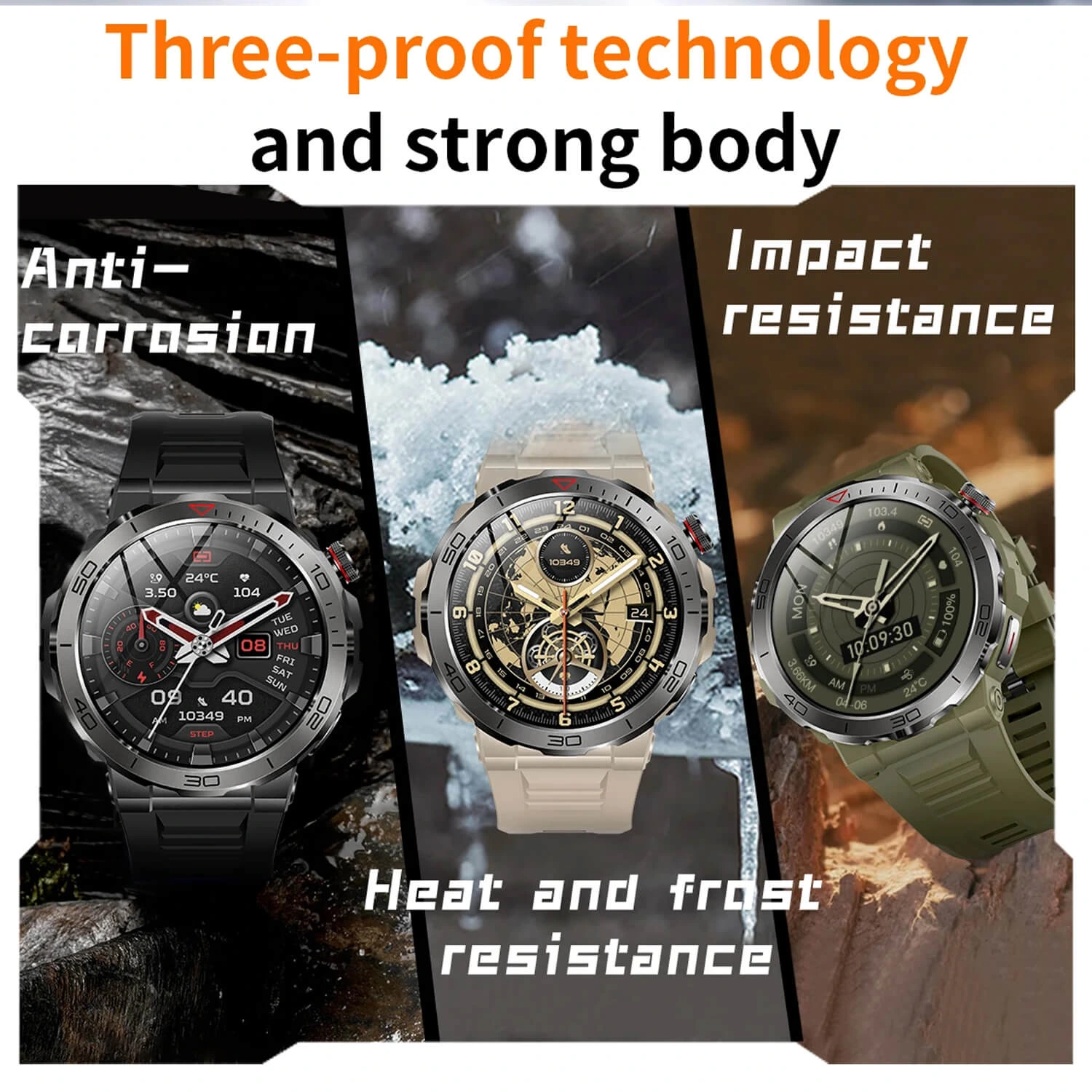 Smartwatch Microwear MK68 - Beige Silicone