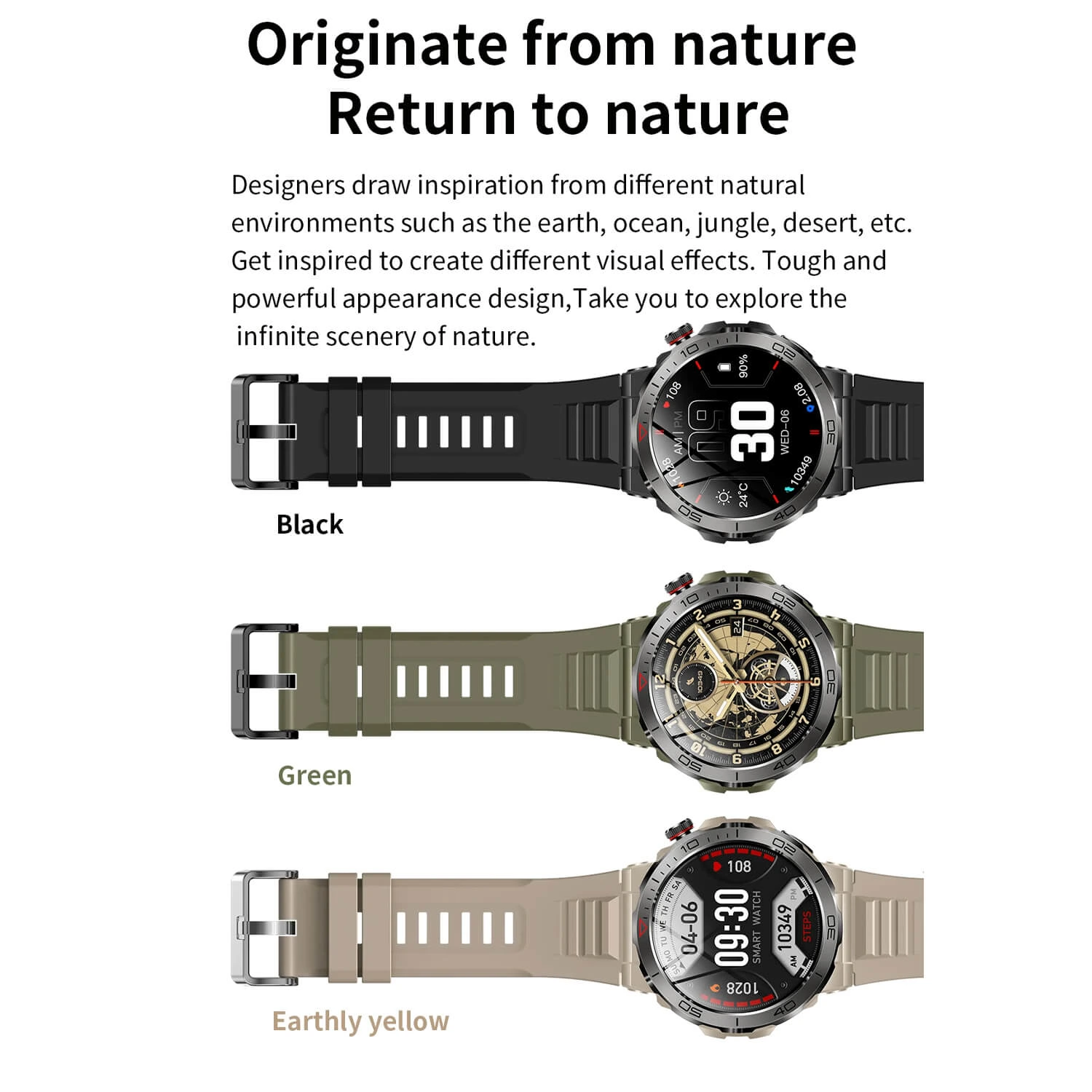 Smartwatch Microwear MK68 - Beige Silicone