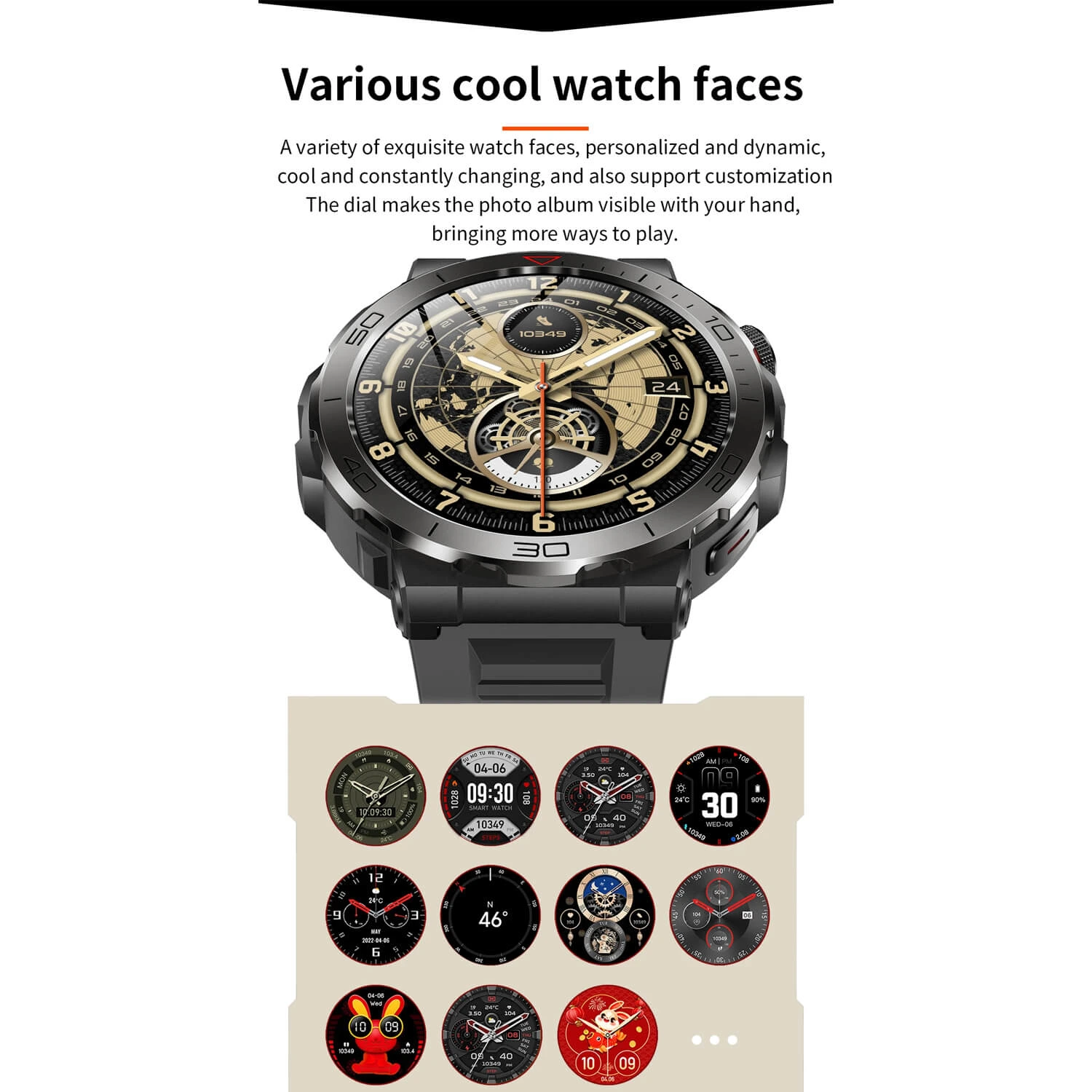 Smartwatch Microwear MK68 - Beige Silicone