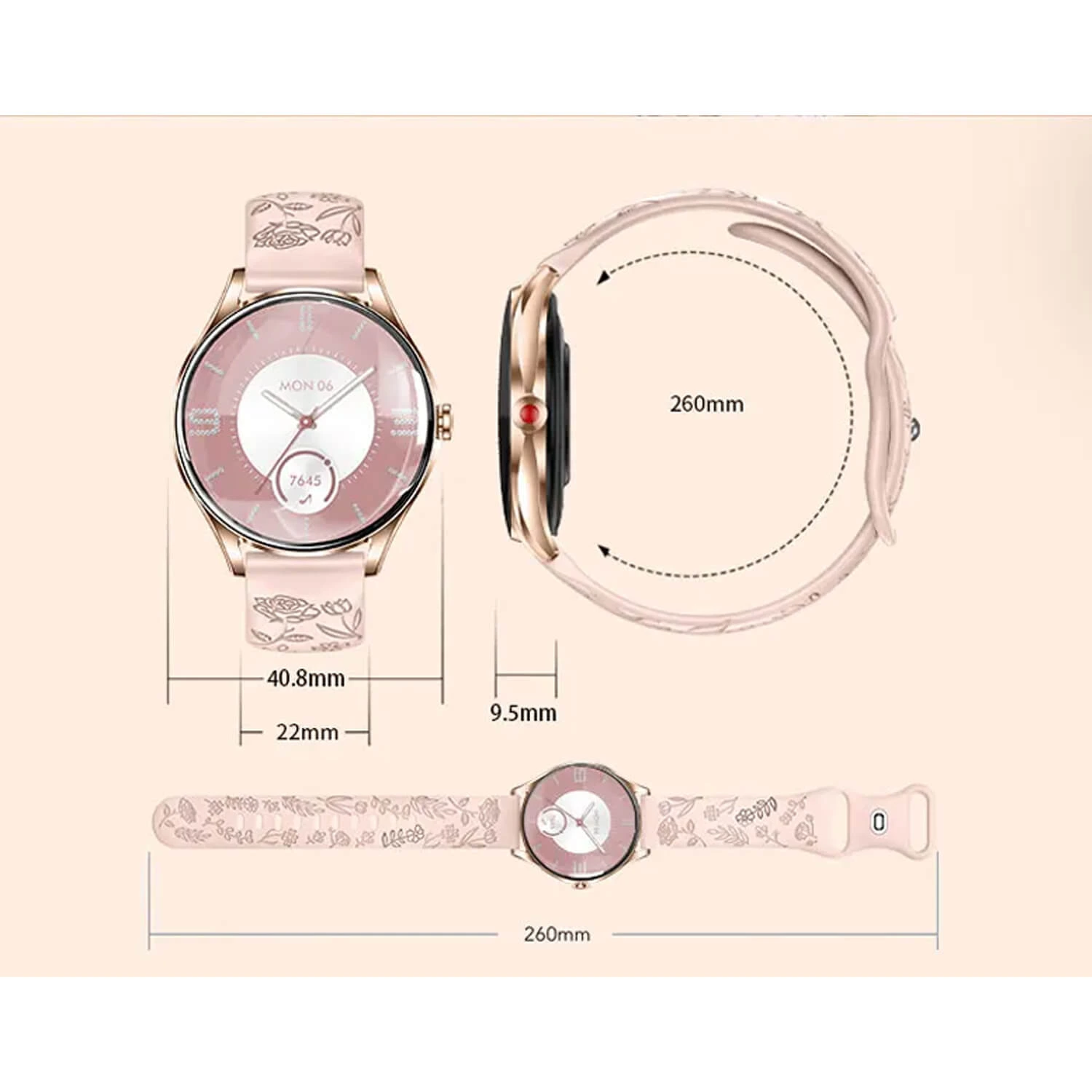 Smartwatch Microwear H03 - Pink Silicone