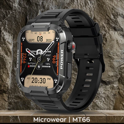 Smartwatch Microwear MK66- Black Silicone