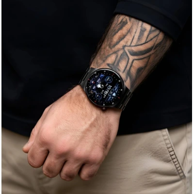 Smartwatch Microwear QW33 - Black Steel