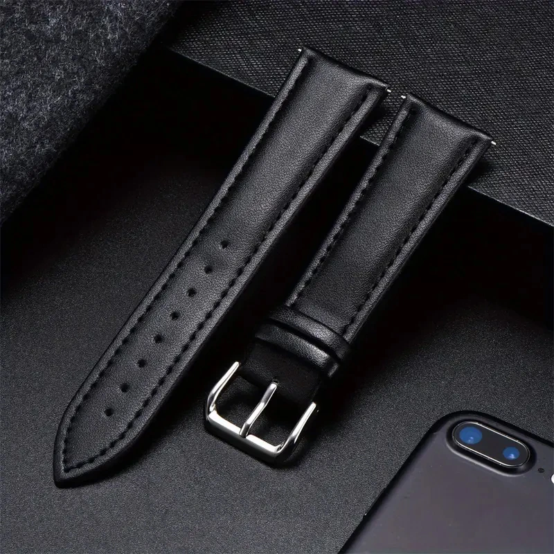 Microwear Λουράκι Δερμάτινο 24mm με Quick Release - Black