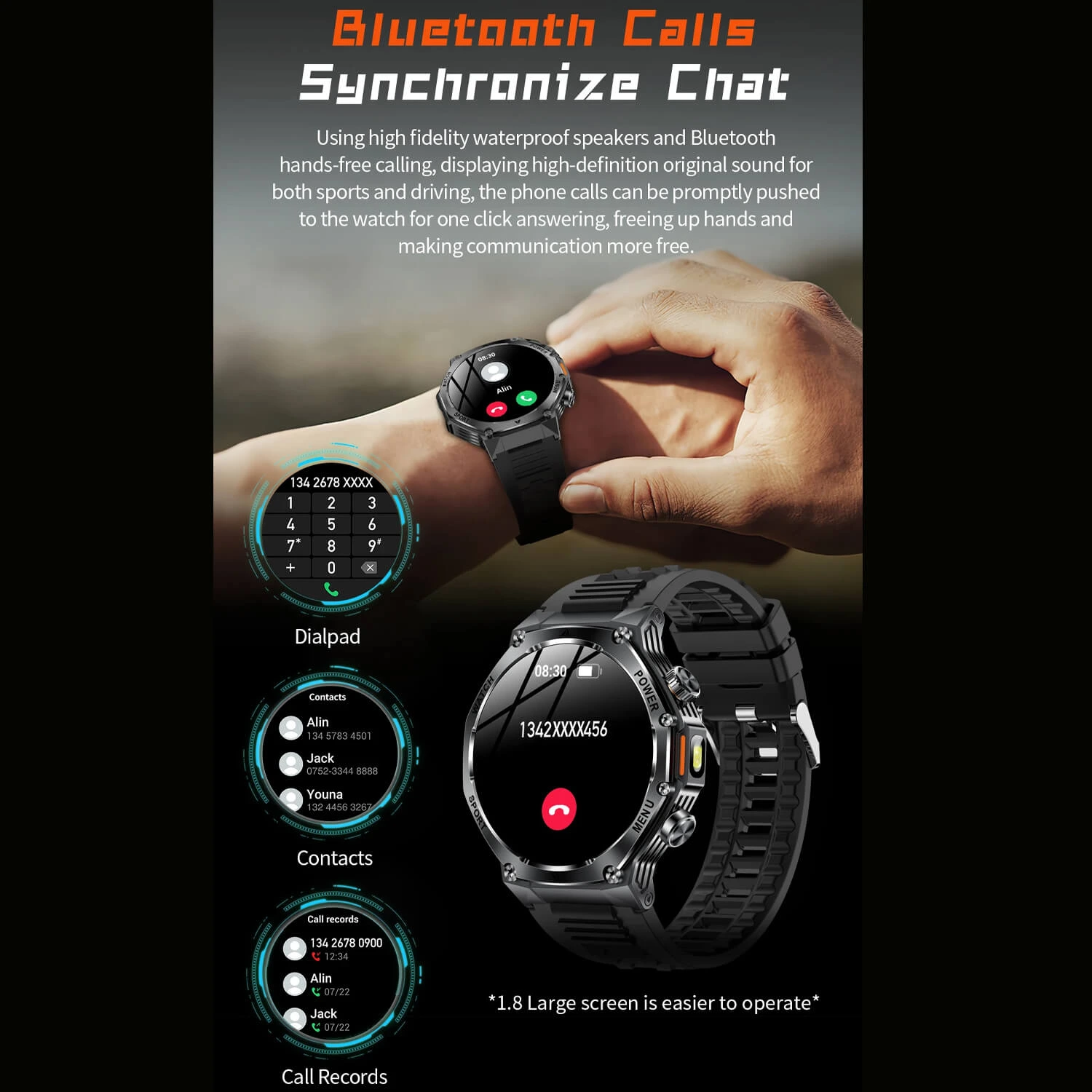 Smartwatch Microwear AK82 - Silver Steel