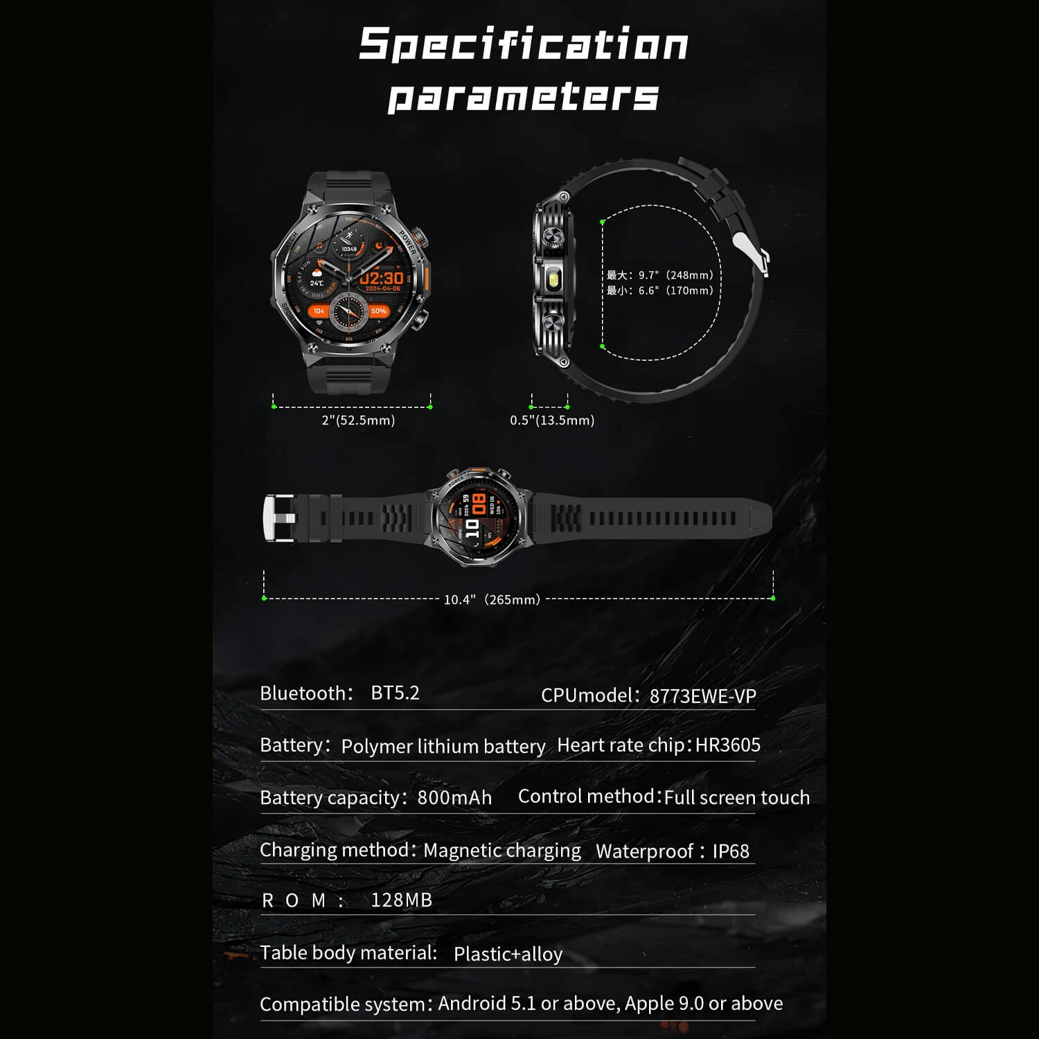 Smartwatch Microwear AK82 - Silver Steel