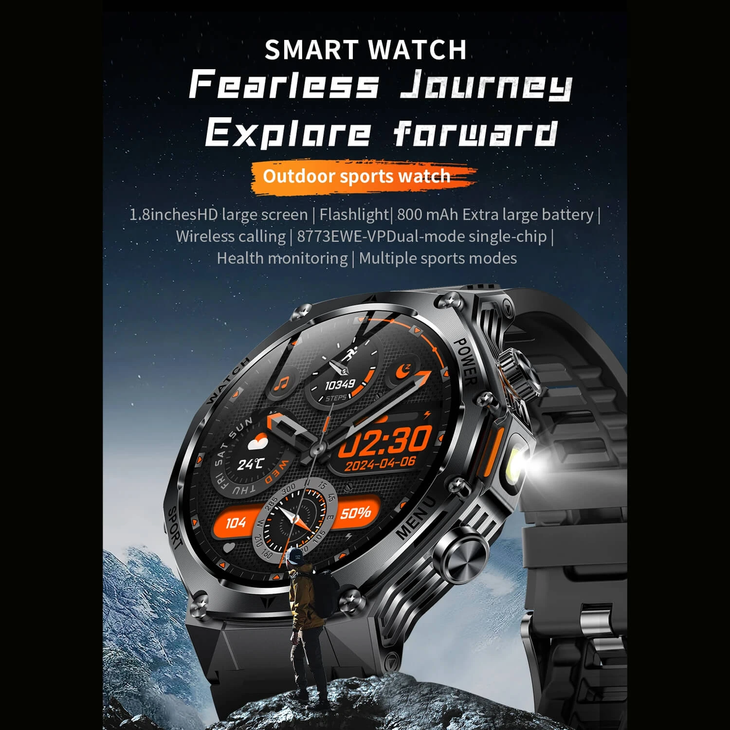 Smartwatch Microwear AK82 - Silver Steel