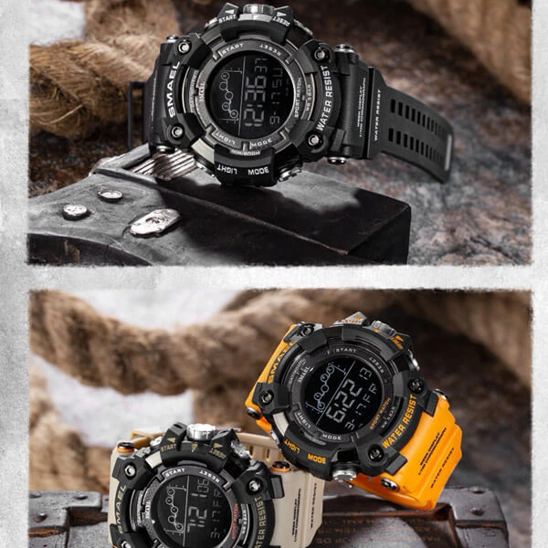SMAEL 1802 Sports Watch Digital Display - Gold