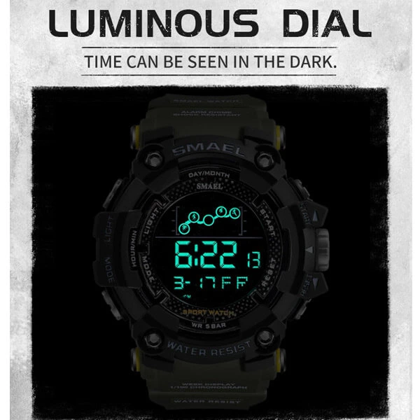 SMAEL 1802 Sports Watch Digital Display - Gold