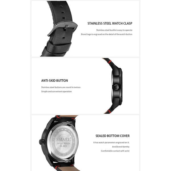 SMAEL 9011 Sports Watch Military Dual Display - Brown