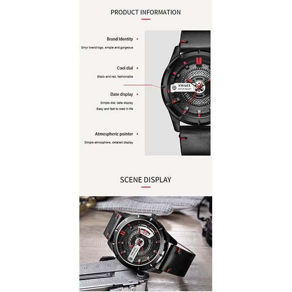 SMAEL 9011 Sports Watch Military Dual Display - Brown
